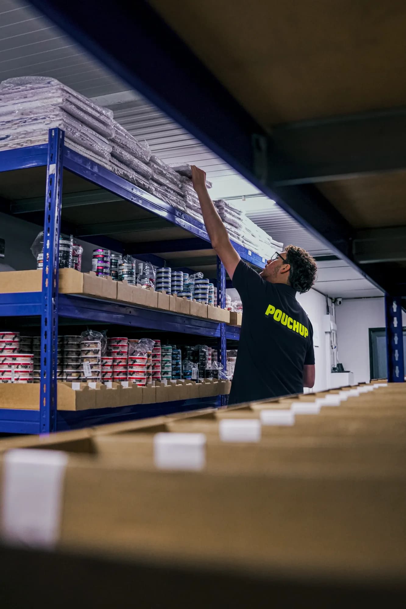 A POUCHUP order being packed by hand for tracked UK dispatch